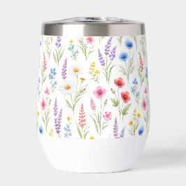 パステルラベンダー ブルーサーモンピンクの野の花