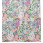 パステルリかわいらしニア水彩花 シャワーカーテン (正面)