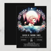 パステルリオ威厳のあるン誕生日 招待状 (正面/裏面)