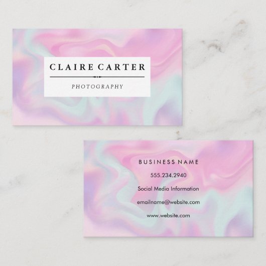 パステルリキッド背景 名刺 (正面/裏面)