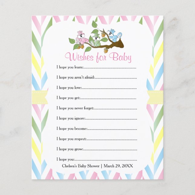 パステルリス赤ちゃん女の子シャワー – ウィッシュ (正面)