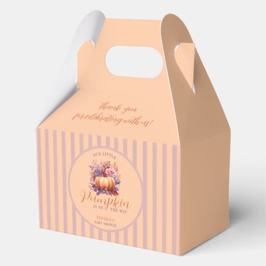 パステルリトルカボチャが途中の赤ちゃんシャワー フェイバーボックス (正面)