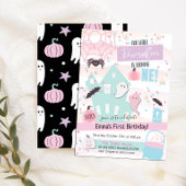 パステルリトルカンプキンファースト誕生日ハロウィーン 招待状