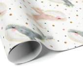 パステルリトルクジラ男女兼用と水玉模様 ラッピングペーパー (ロールコーナー)