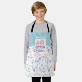 パステルリトルシスターエレファントパタカラフルーン エプロン (着用した状態)