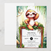 パステルリトルスロース誕生日 招待状 (正面/裏面)