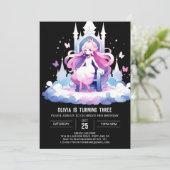 パステルリトルプリンセス誕生日 招待状 (スタンド正面)