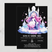 パステルリトルプリンセス誕生日 招待状 (正面/裏面)