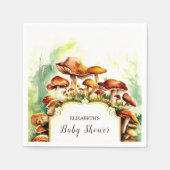 パステルリトルマッシュルームベビーシャワー スタンダードカクテルナプキン (正面)