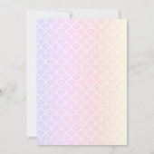 パステルリトルマーメイドウォーターカラーガール誕生日 招待状 (裏面)