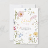 パステルリトルワイルドフラワーガール1st誕生日 サンキューカード (正面)