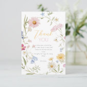 パステルリトルワイルドフラワーガール1st誕生日 サンキューカード (スタンド正面)