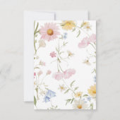 パステルリトルワイルドフラワーガール1st誕生日 サンキューカード (裏面)