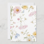 パステルリトルワイルドフラワーガール1st誕生日 招待状 (裏面)
