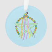 パステルリボンと花とベルタネペンタグラム オーナメント (正面)