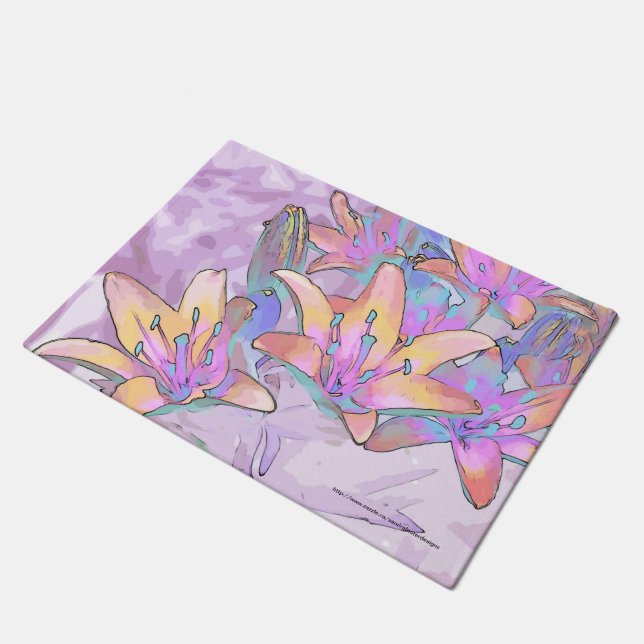 パステルリリーラブ ドアマット (アングル)