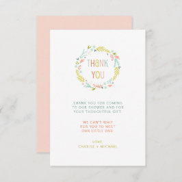 パステルリースベビーシャワーありがとう サンキューカード