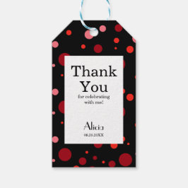 パステルルビークランベリー水玉模様ブラックサンキューユア ギフトタグ