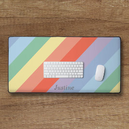 パステルレインボアディアゴナルストライプ デスクマット