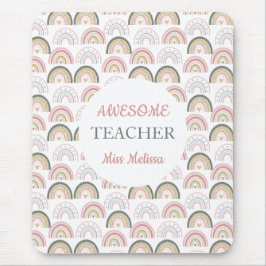 パステルレインボインプレインボーハートパタ素晴らしーン先生 マウスパッド