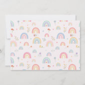 パステルレインボウズガーリーワイルドフラワー誕生日写真 招待状 (裏面)