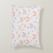 パステルレインボウズガーリーワイルドフラワー&ハート アクセントクッション (裏面(縦))