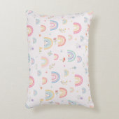 パステルレインボウズガーリーワイルドフラワー&ハート アクセントクッション (正面(垂直))