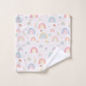 パステルレインボウズガーリーワイルドフラワー&ハート バスタオルセット (ウォッシュタオル)