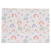 パステルレインボウズガーリーワイルドフラワー&ハート ラージペーパーバッグ (裏面)