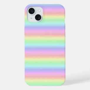 パステルレインボストリップ – パターン iPhone 15 PLUSケース