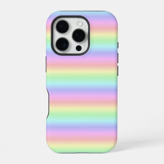 パステルレインボストリップ – パターン iPhoneケース (裏面)