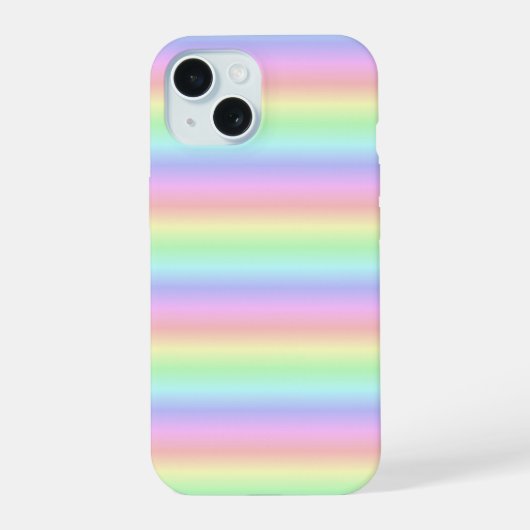 パステルレインボストリップ – パターン iPhone 15ケース (裏面)