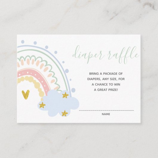 パステルレインボーおむつラッフルインサート エンクロージャーカード (正面)