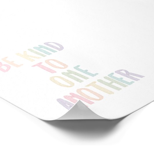 パステルレインボーお互いのポスターに優しくすること ポスター (角)