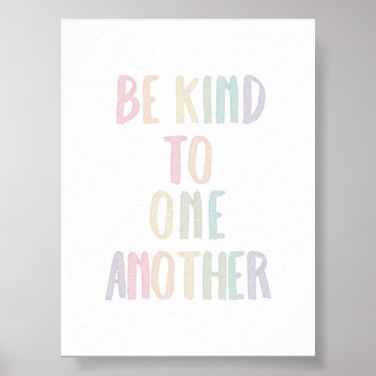 パステルレインボーお互いのポスターに優しくすること ポスター (正面)