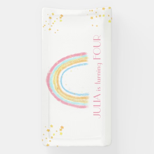 パステルレインボーきらめく誕生日 横断幕 (縦)