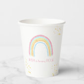 パステルレインボーきらめく誕生日 紙コップ (正面)