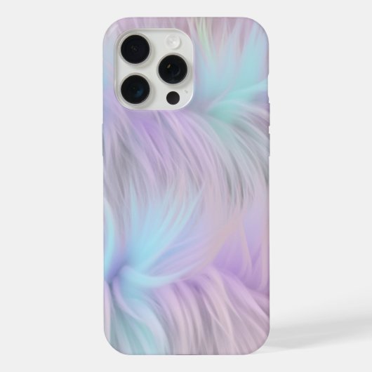パステルレインボーの毛皮 iPhoneケース (裏面)