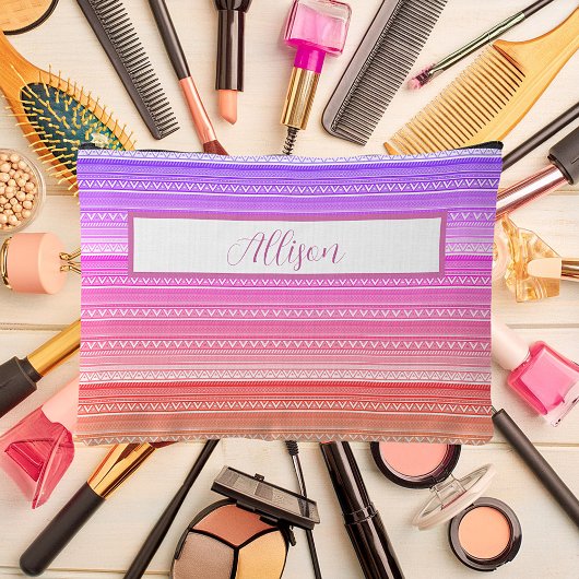 パステルレインボーアステカパーソナライズされたン アクセサリーポーチ