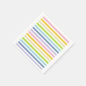 パステルレインボーアンドホワイトストライプホテル スタンダードカクテルナプキン (角)