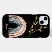 パステルレインボーアンド金ゴールドプラント Case-Mate iPhoneケース (裏面 (横))