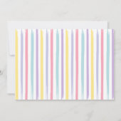 パステルレインボーアートパーティー誕生日サンキューカード 招待状 (裏面)