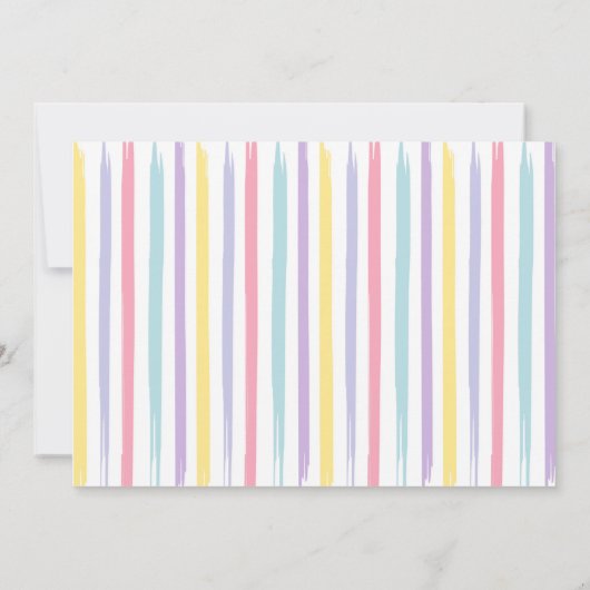 パステルレインボーアートパーティー誕生日サンキューカード 招待状 (裏面)