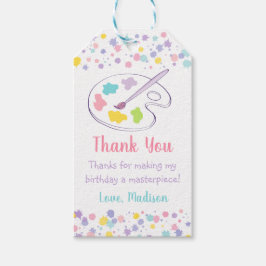 パステルレインボーアートパーティー誕生日 ギフトタグ