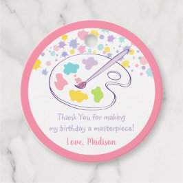 パステルレインボーアートパーティー誕生日 フェイバータグ