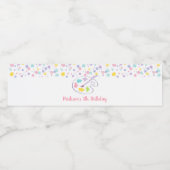 パステルレインボーアートパーティー誕生日 ペットボトルラベル (シングルラベル)