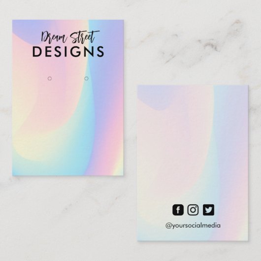 パステルレインボーイヤリングディスプレイカード 名刺 (正面/裏面)