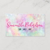 パステルレインボーイリジレースホログラフィックオパール結晶 名刺 (正面)