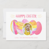 パステルレインボーイースターエッグフォトウォーターカラー シーズンカード (正面)