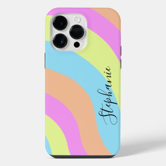 パステルレインボーウェーブズ iPhoneケース (裏面)